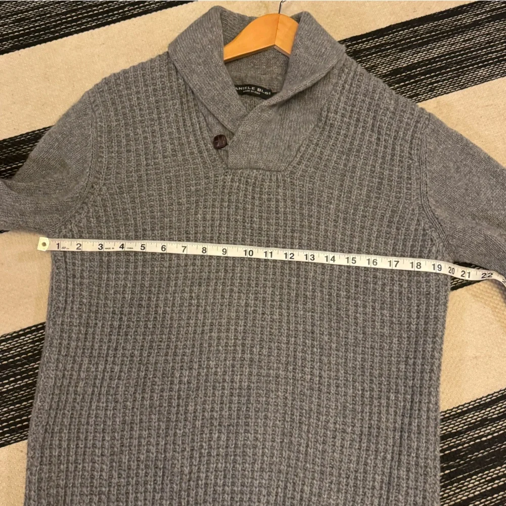 Daniele Blasi Men's‎ Gray Wool Blend Shawl Collar Knit Pull Over Sweater Size M